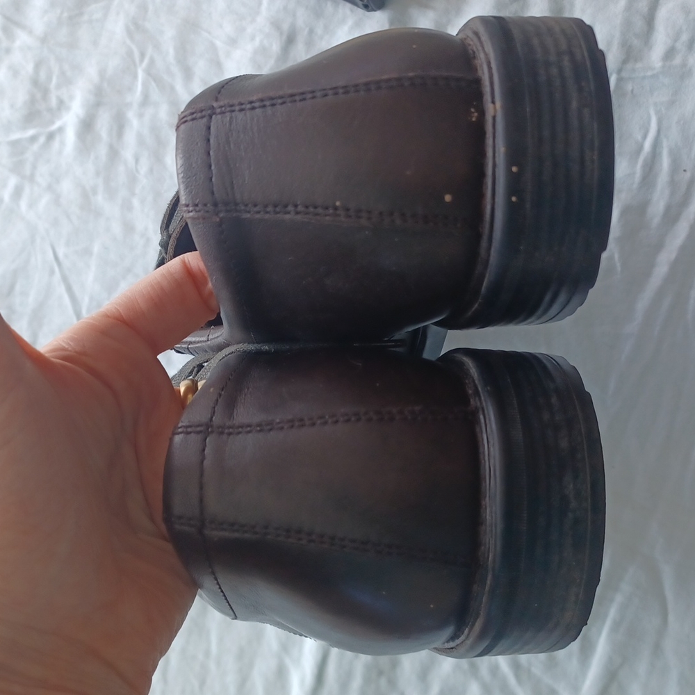 JOHNSTON & MURPHY SHEEPSKIN  BROWN DRESS LACE UP SHOE  13M FITS LIKE 12M - Picture 10 of 14